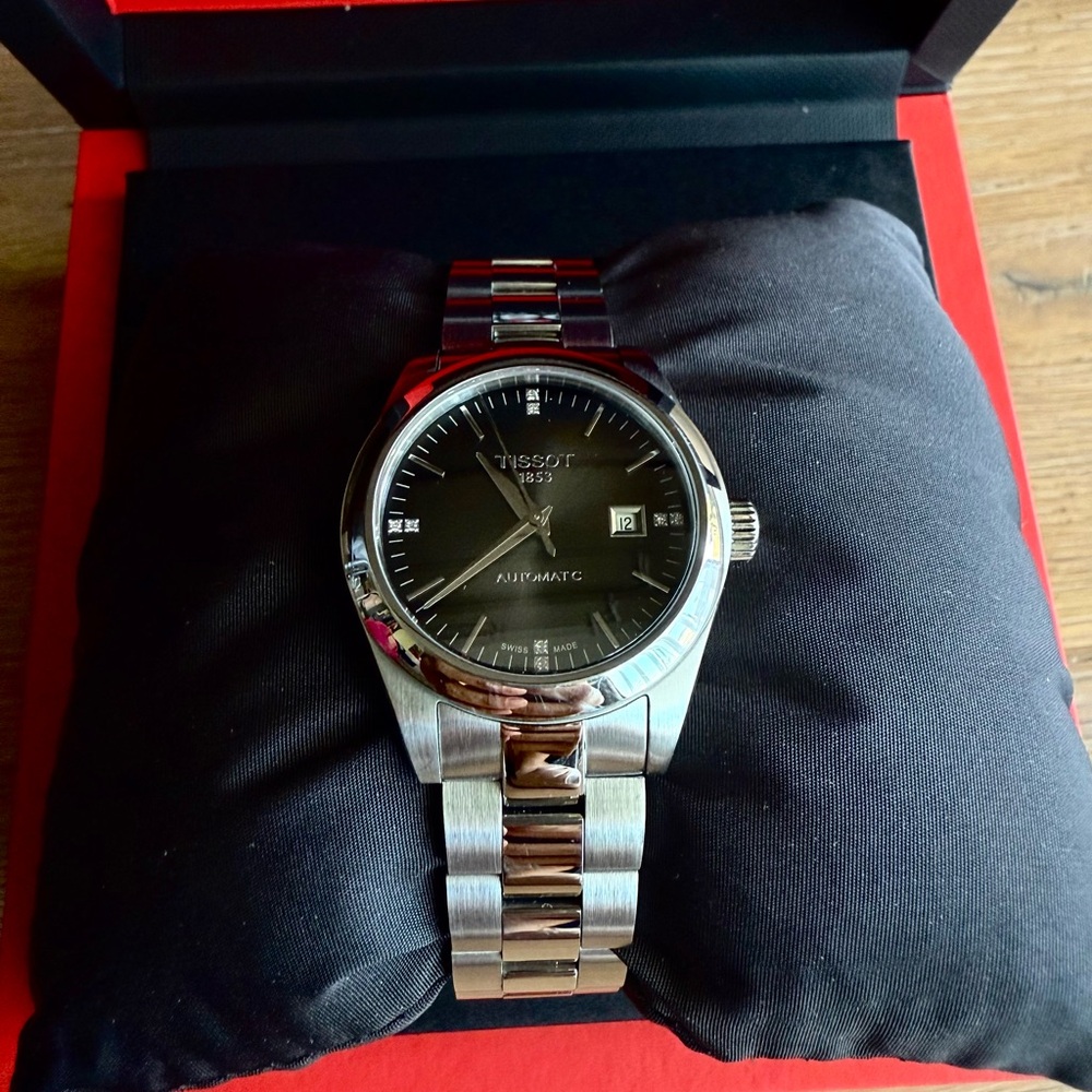 TISSOT T-My Lady Automatic Diamond Anthracite Black Dial Ladies Watch